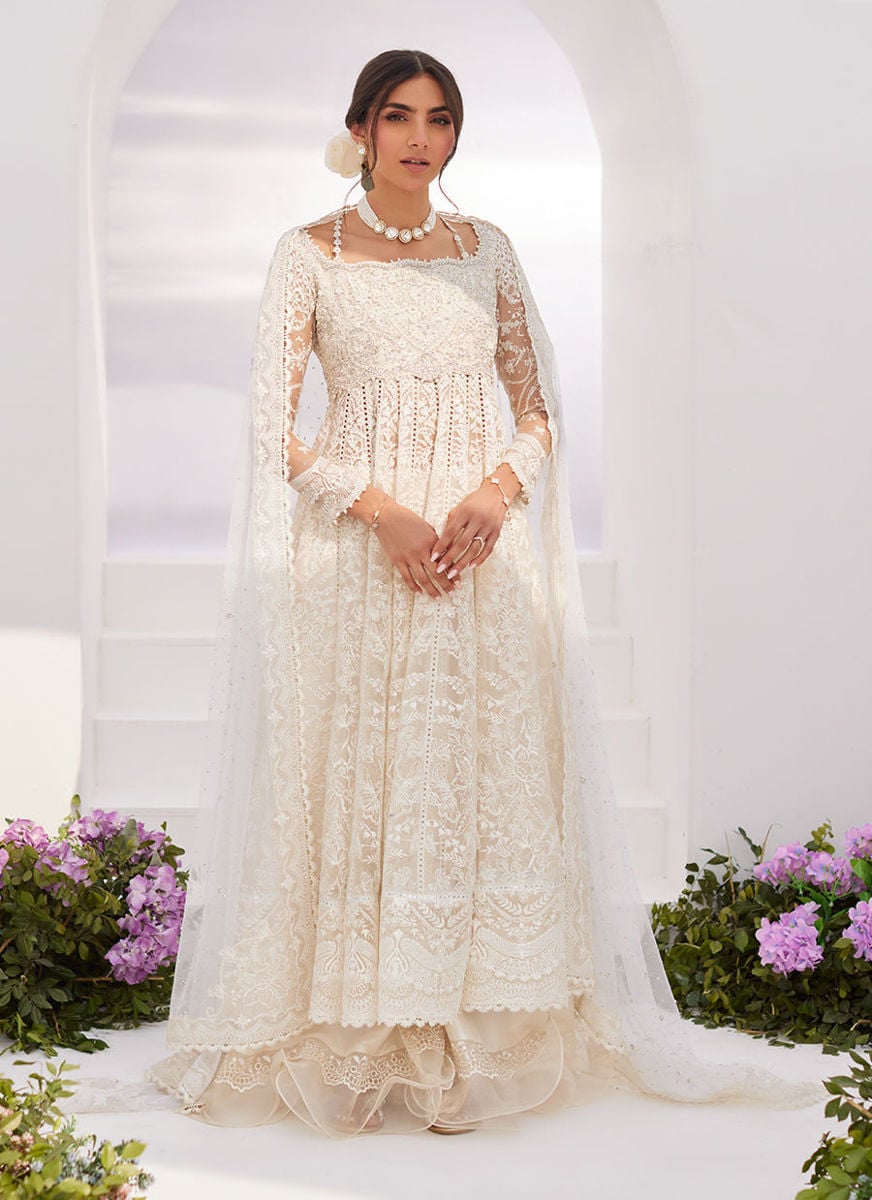 Maelle Ivory Embroidered And Embellished Kalidaar