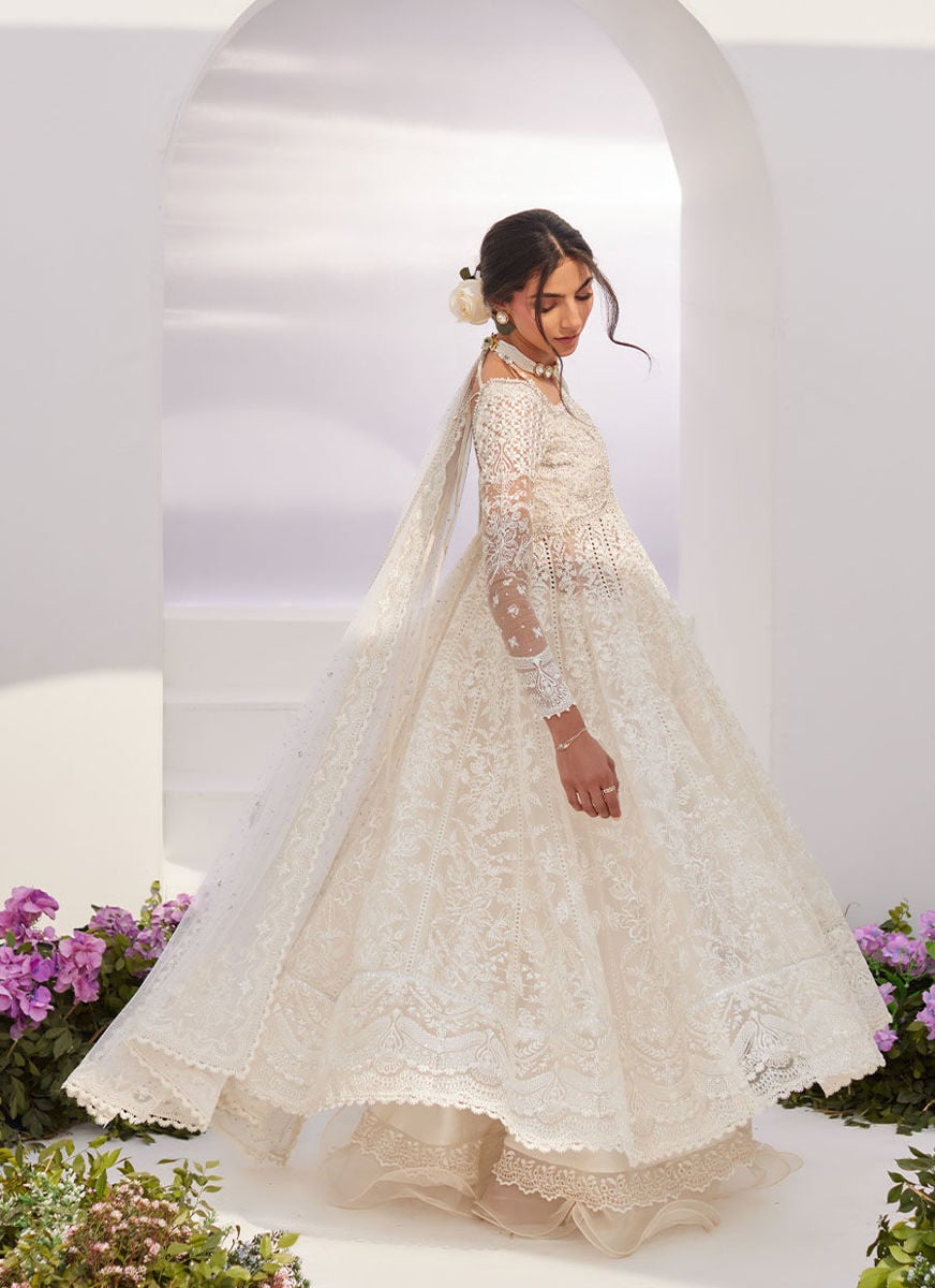 Maelle Ivory Embroidered And Embellished Kalidaar
