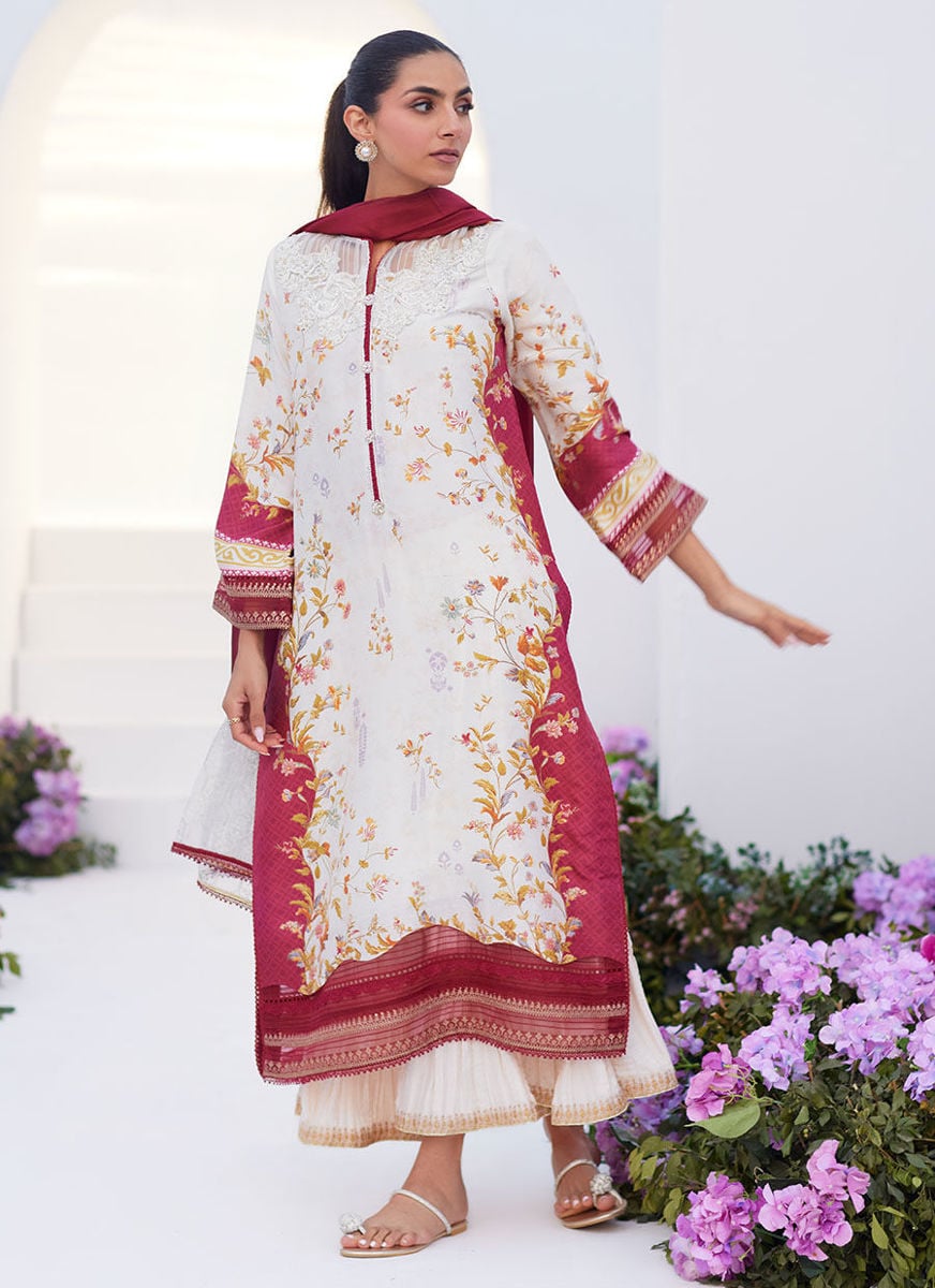 Sangria Trellis Shirt And Dupatta