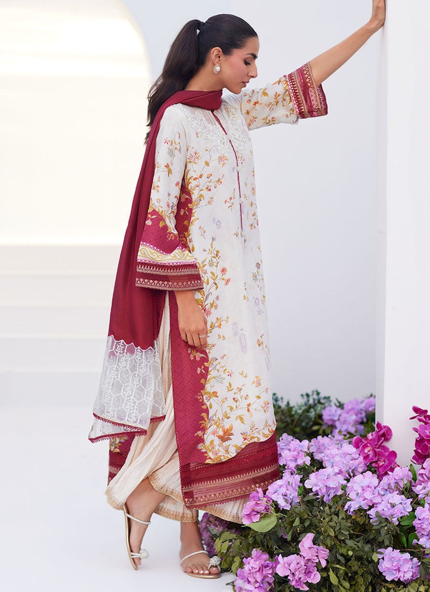 Sangria Trellis Shirt And Dupatta