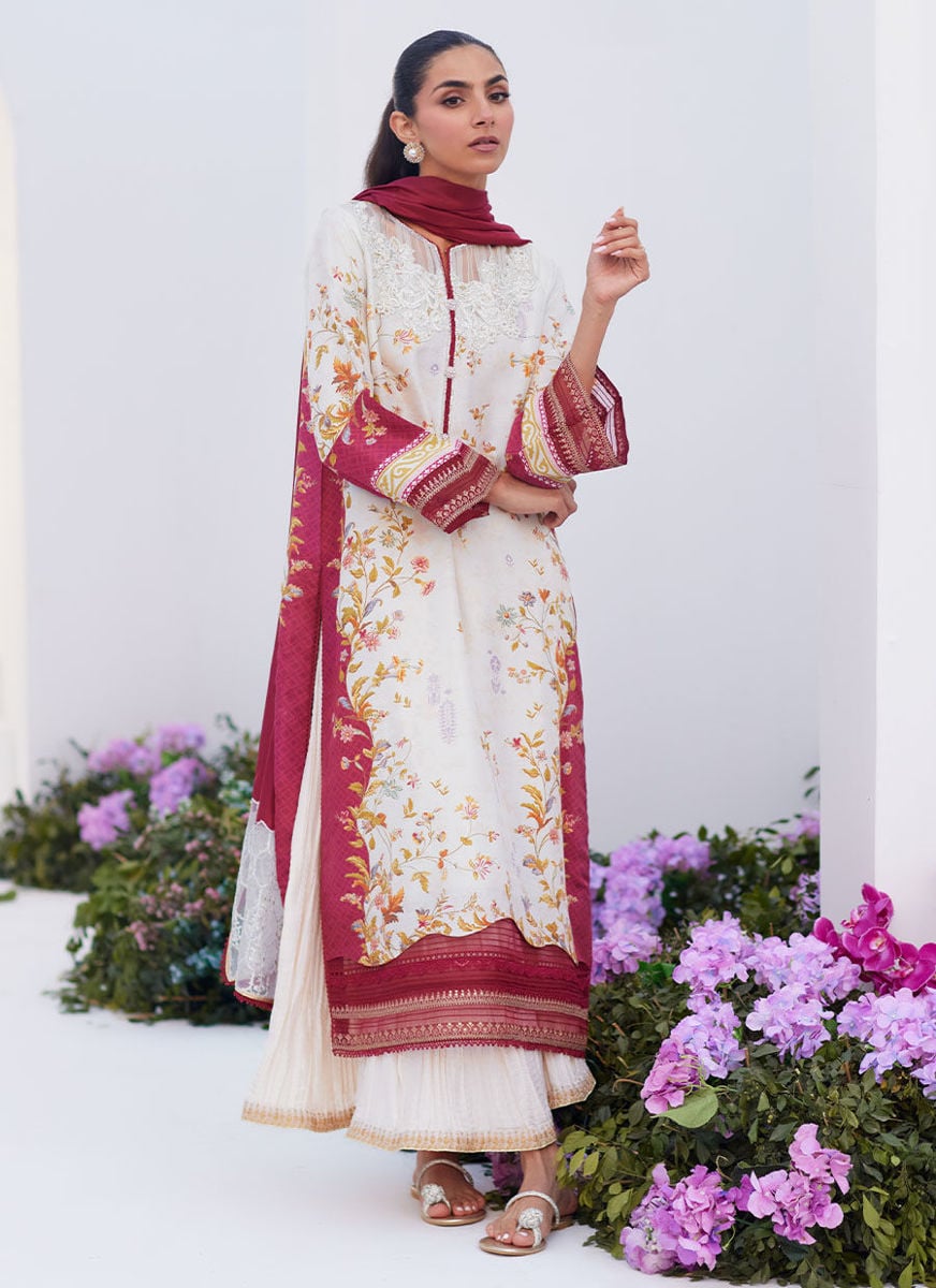 Sangria Trellis Shirt And Dupatta
