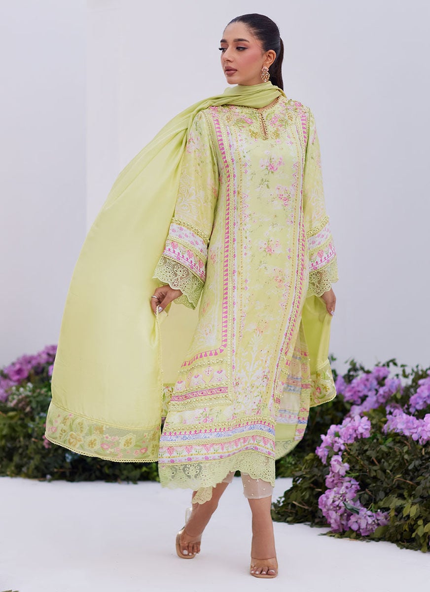 Kelly Lime Shirt And Dupatta