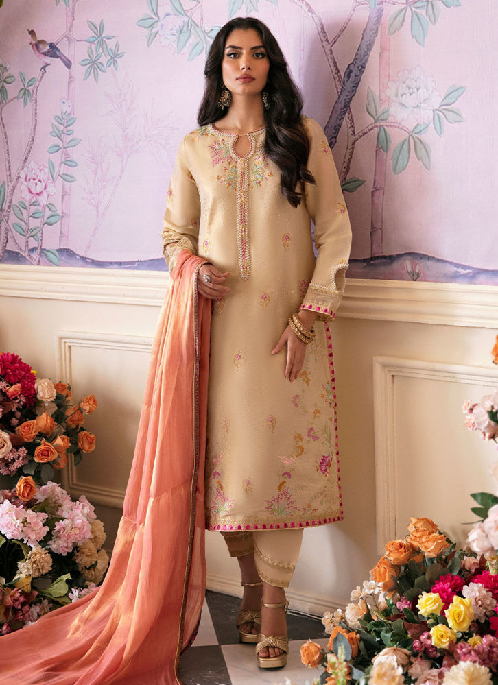 Narood Gold Shirt And Dupatta with Modern Styling | FTA