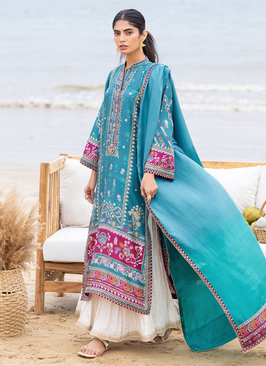 Oceana Teal Shirt And Dupatta