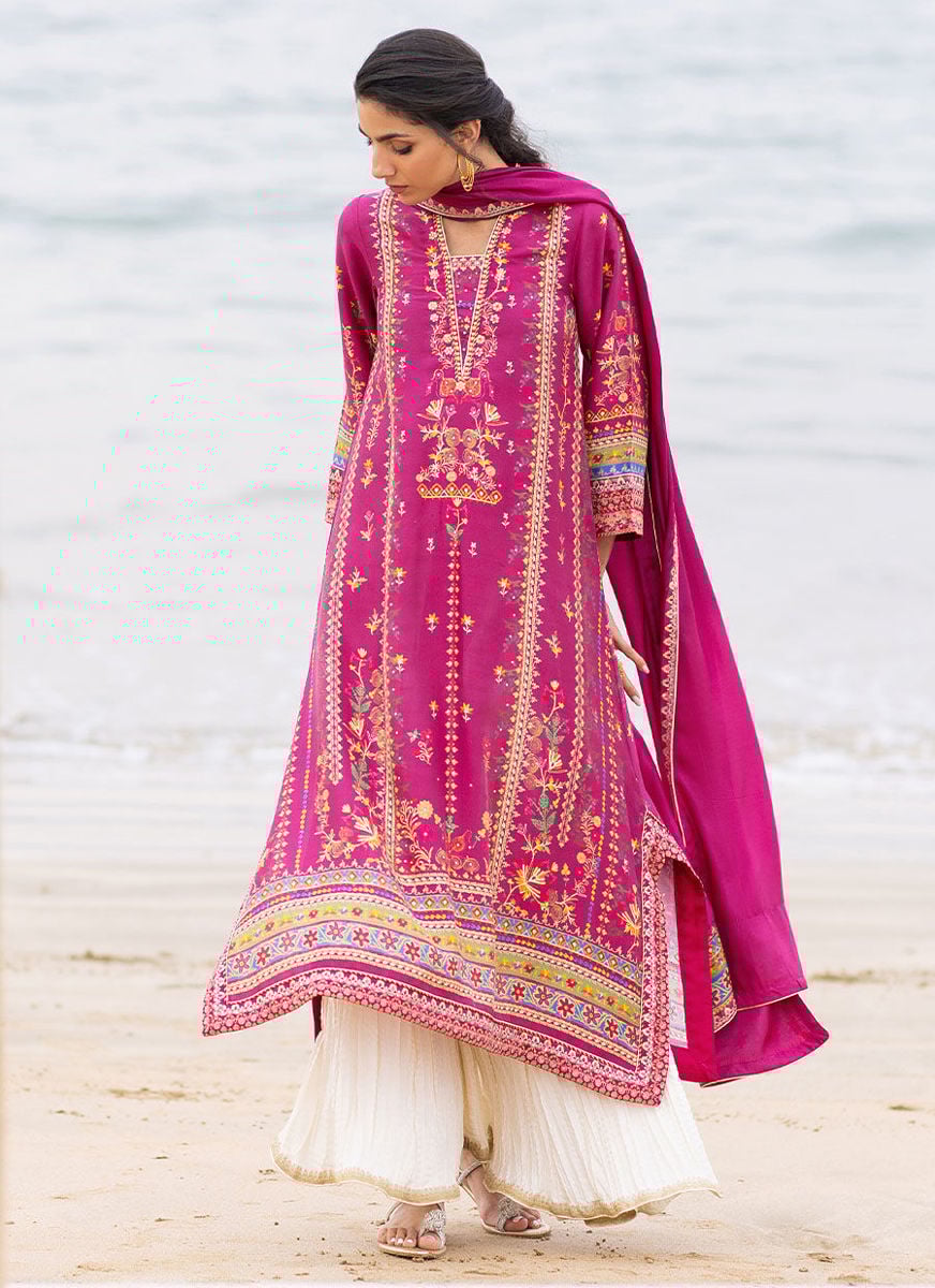 Aelia Magenta Kurta And Dupatta