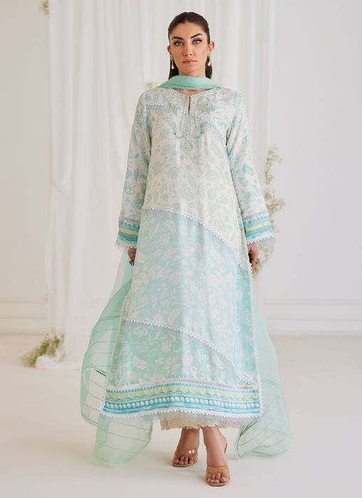 Picture of Carman Aqua Shirt And Dupatta