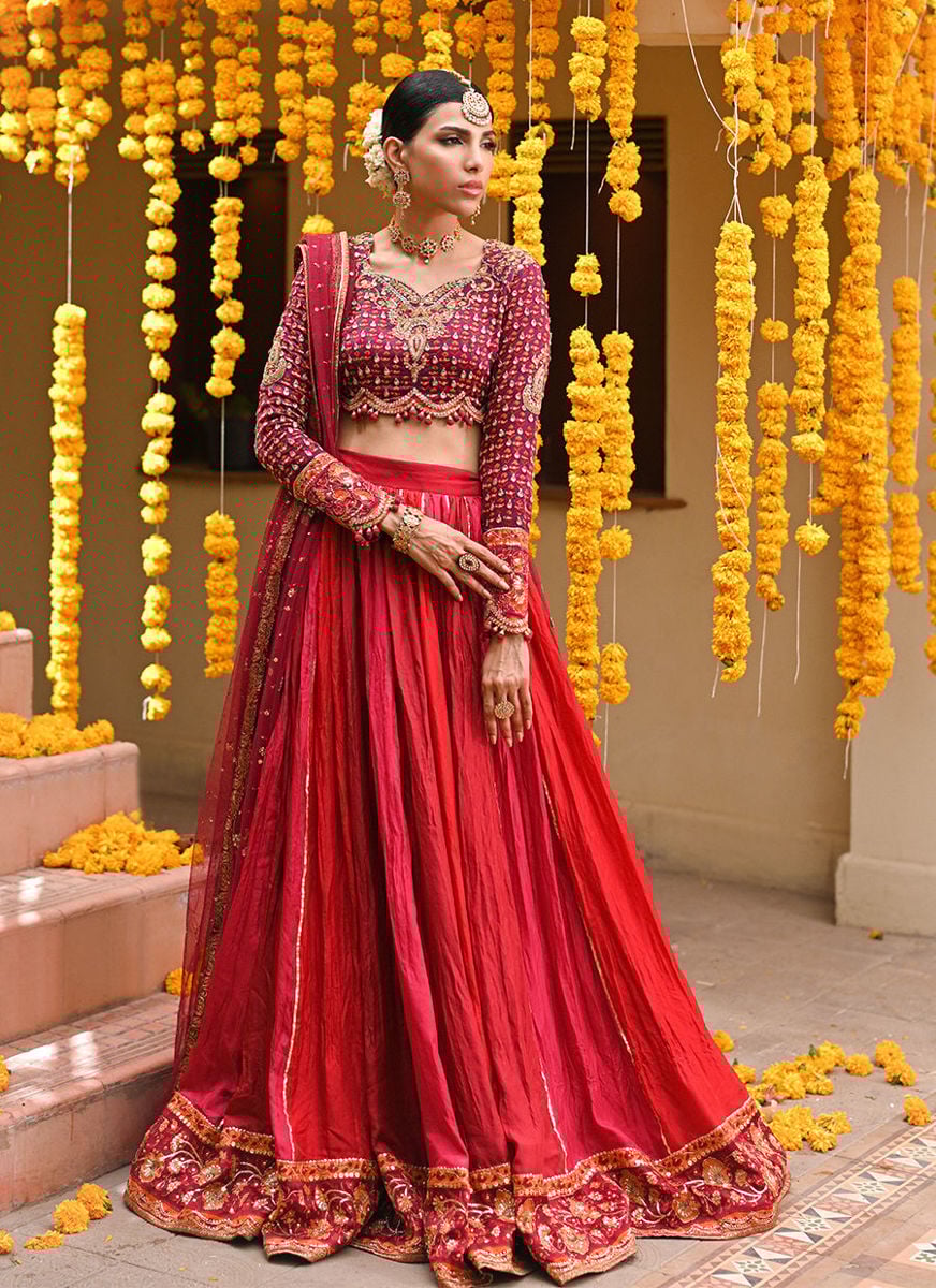 Lenora Deep Red Lehenga Choli