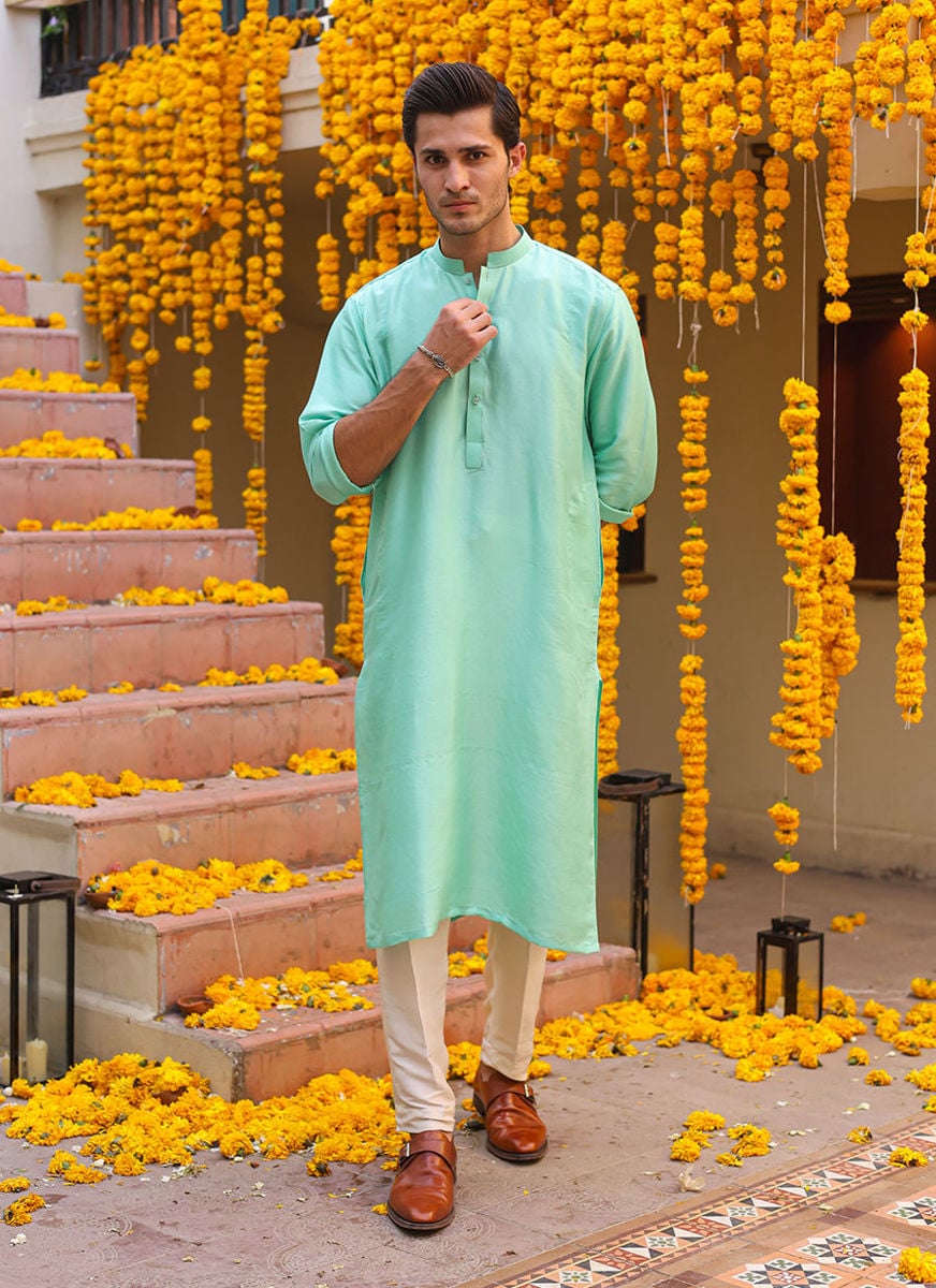 Logan Aqua Kurta For Men