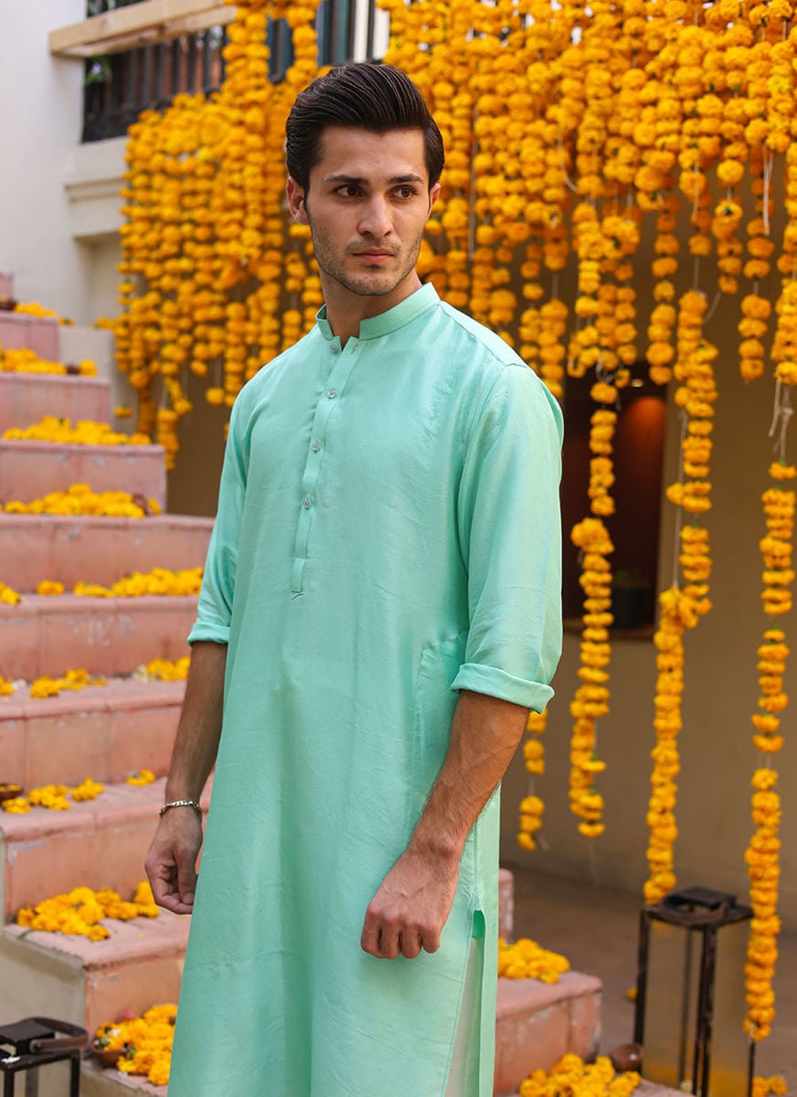 Logan Aqua Kurta For Men
