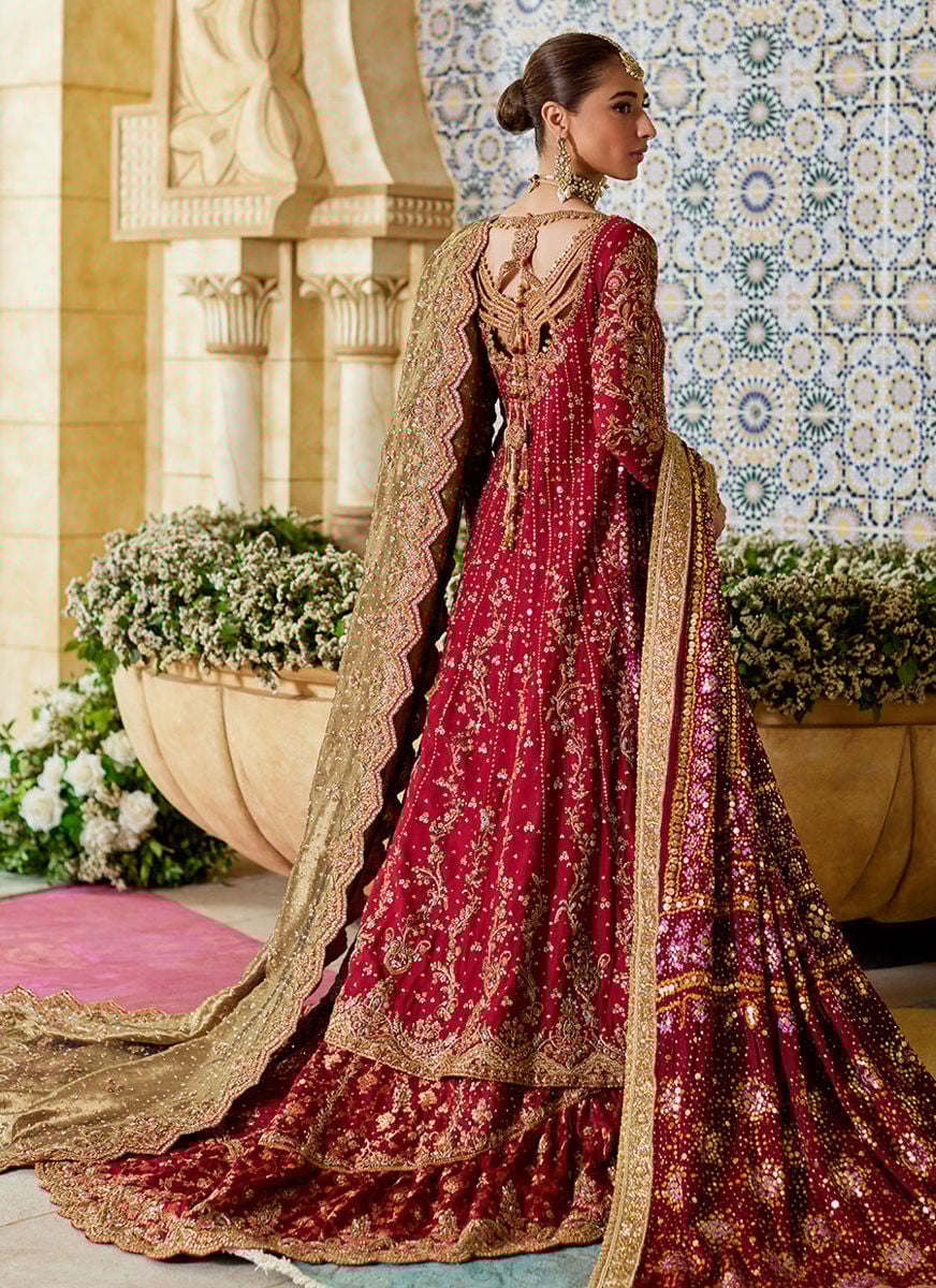 Zemira Crimson Farshi Lehenga