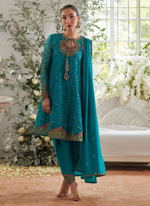 Picture of Ivalia Teal Shirt And Dupatta