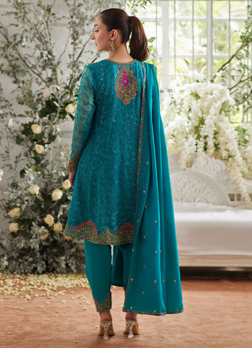 Ivalia Teal Shirt And Dupatta