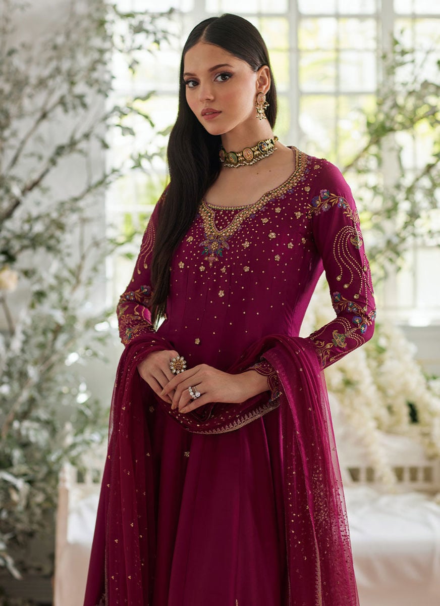 Jihan Fuschia Kalidaar And Dupatta