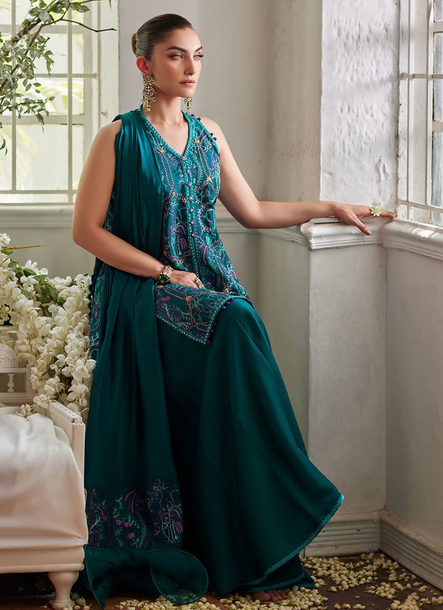 Ruya Emerald Shirt And Dupatta
