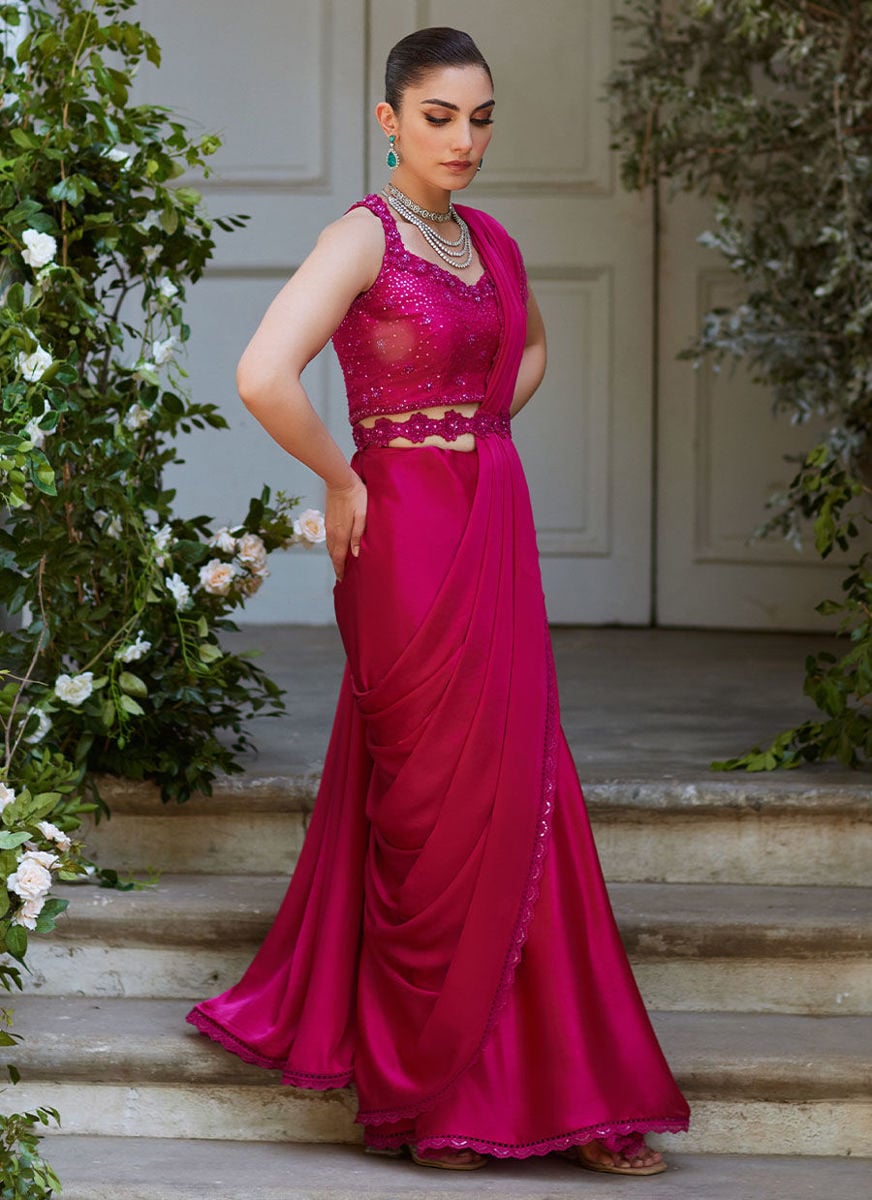 Vezeen Magenta Saree