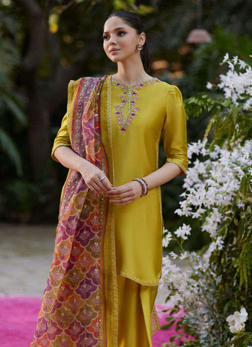 Sheyza Kiwi Shirt And Dupatta