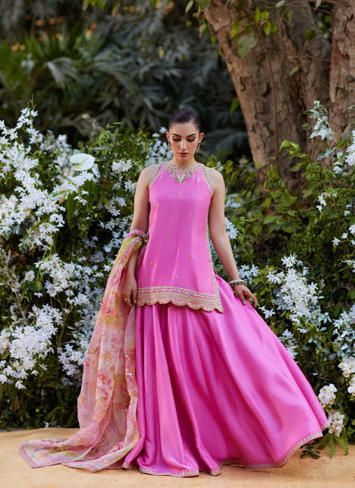 Nihal Rani Pink Shirt And Dupatta