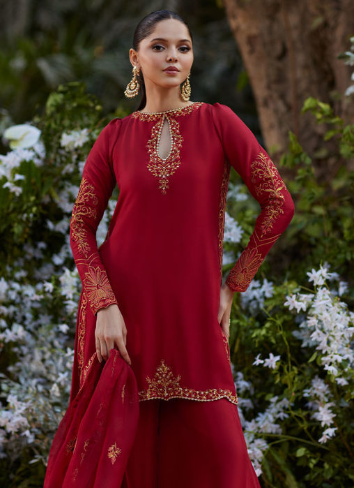 Guzayn Scarlett Shirt And Dupatta