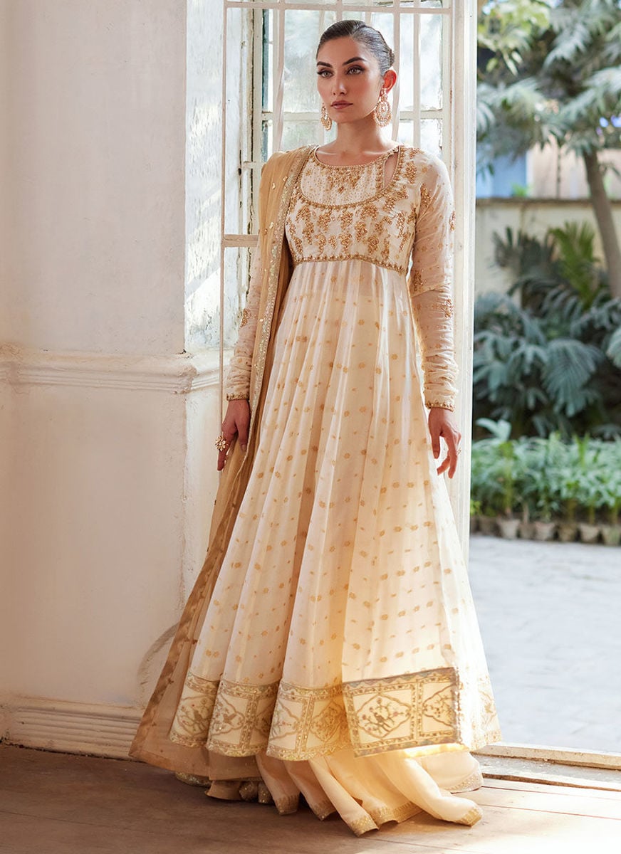 Simee Ivory Kalidaar And Dupatta