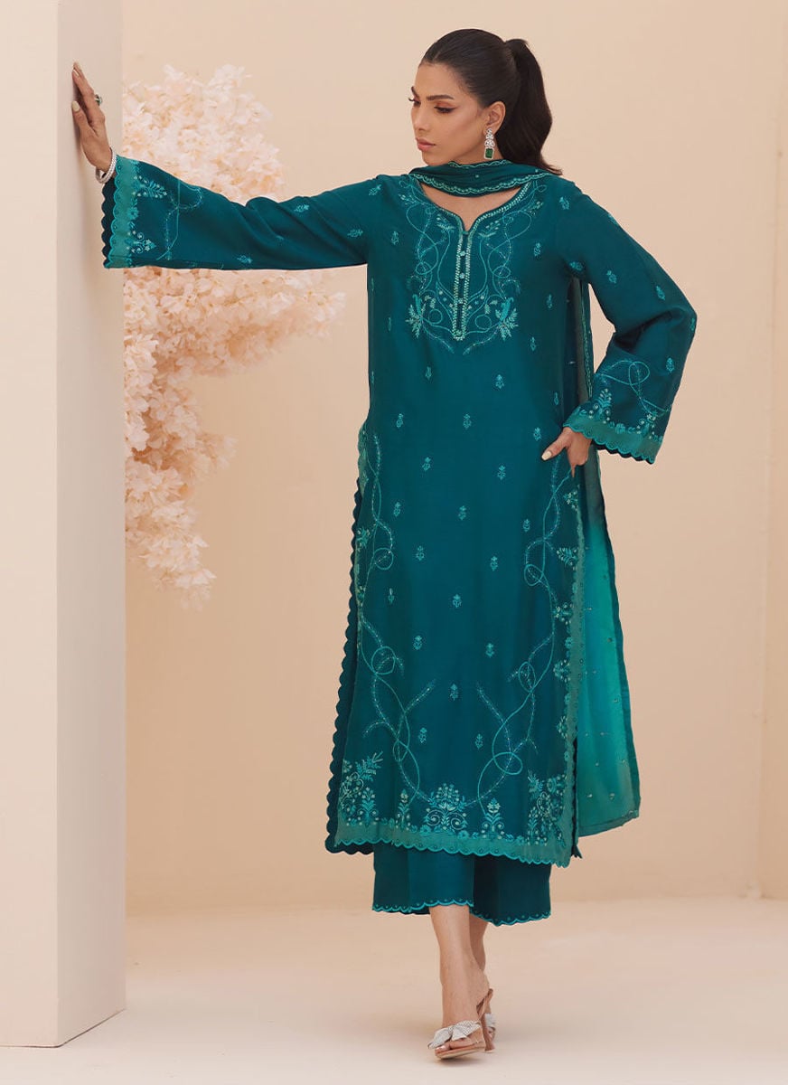 Evel Emerald Shirt And Dupatta