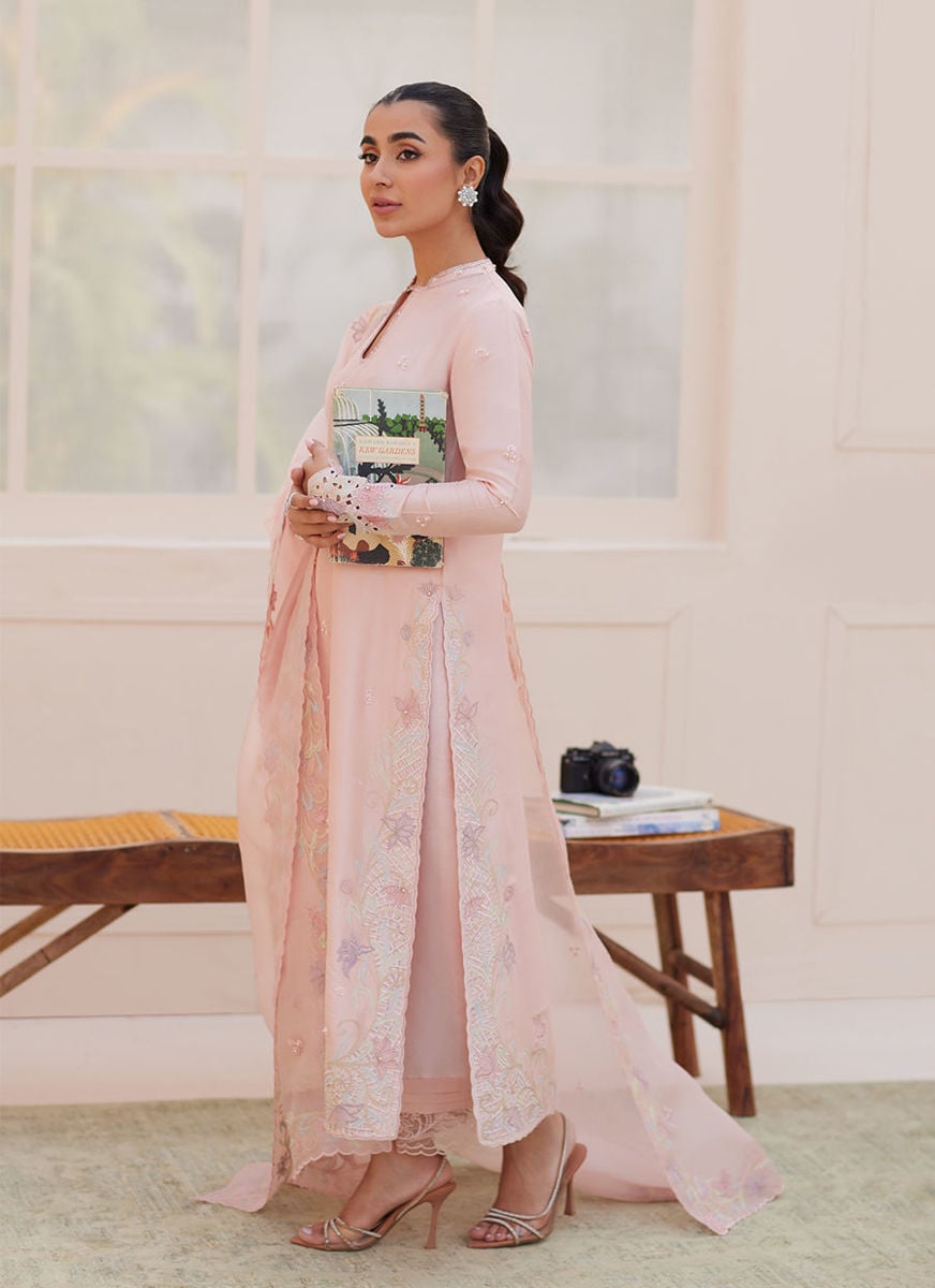 Aurora Pastel Pink Shirt And Dupatta