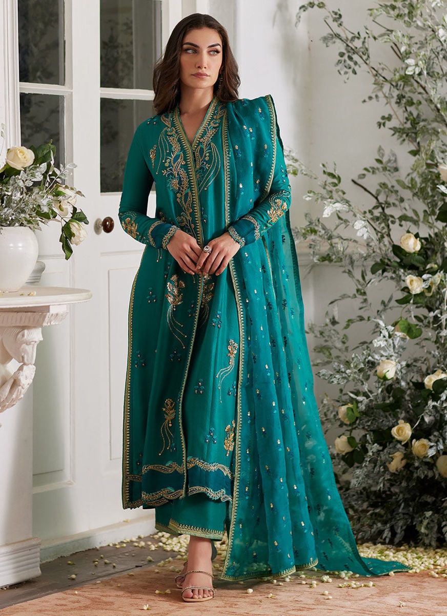 Ayda Sea Green Shirt and Dupatta with Pants