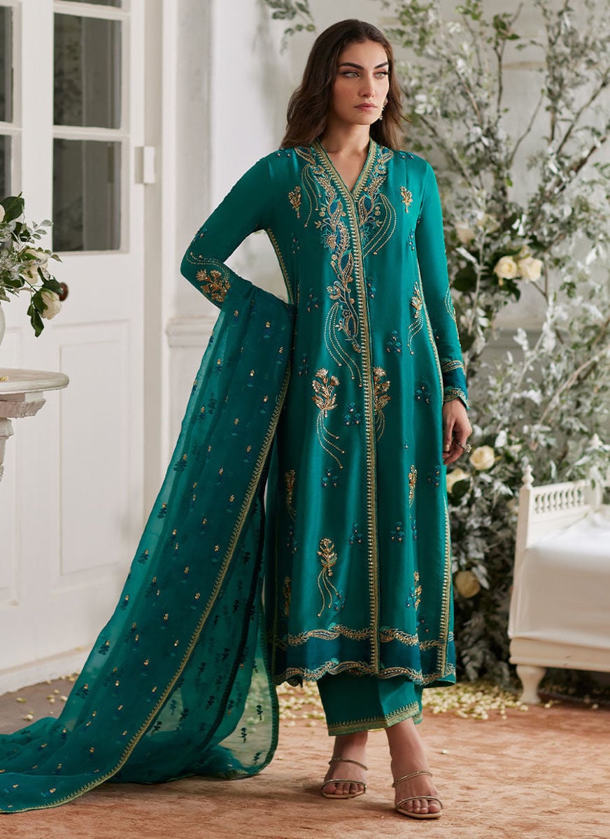 Ayda Sea Green Shirt and Dupatta with Pants