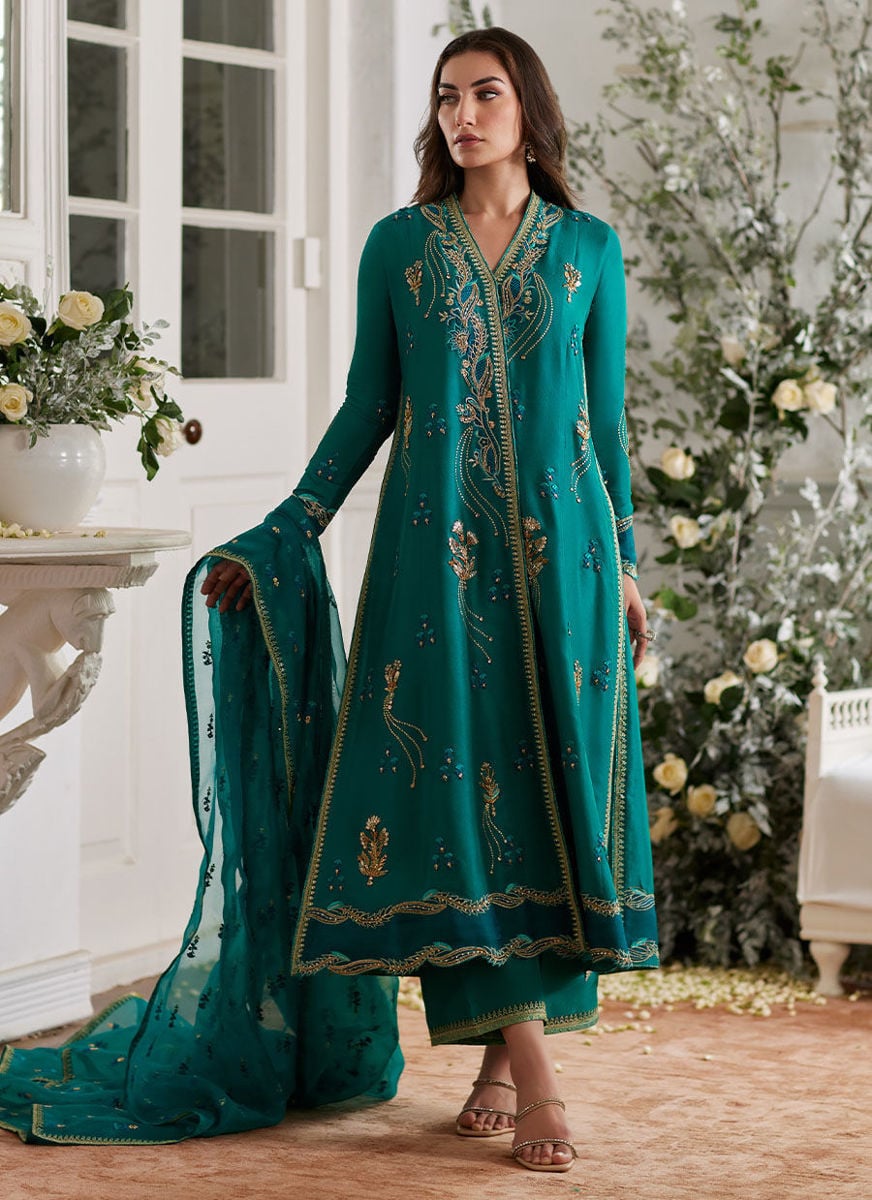 Ayda Sea Green Shirt and Dupatta with Pants