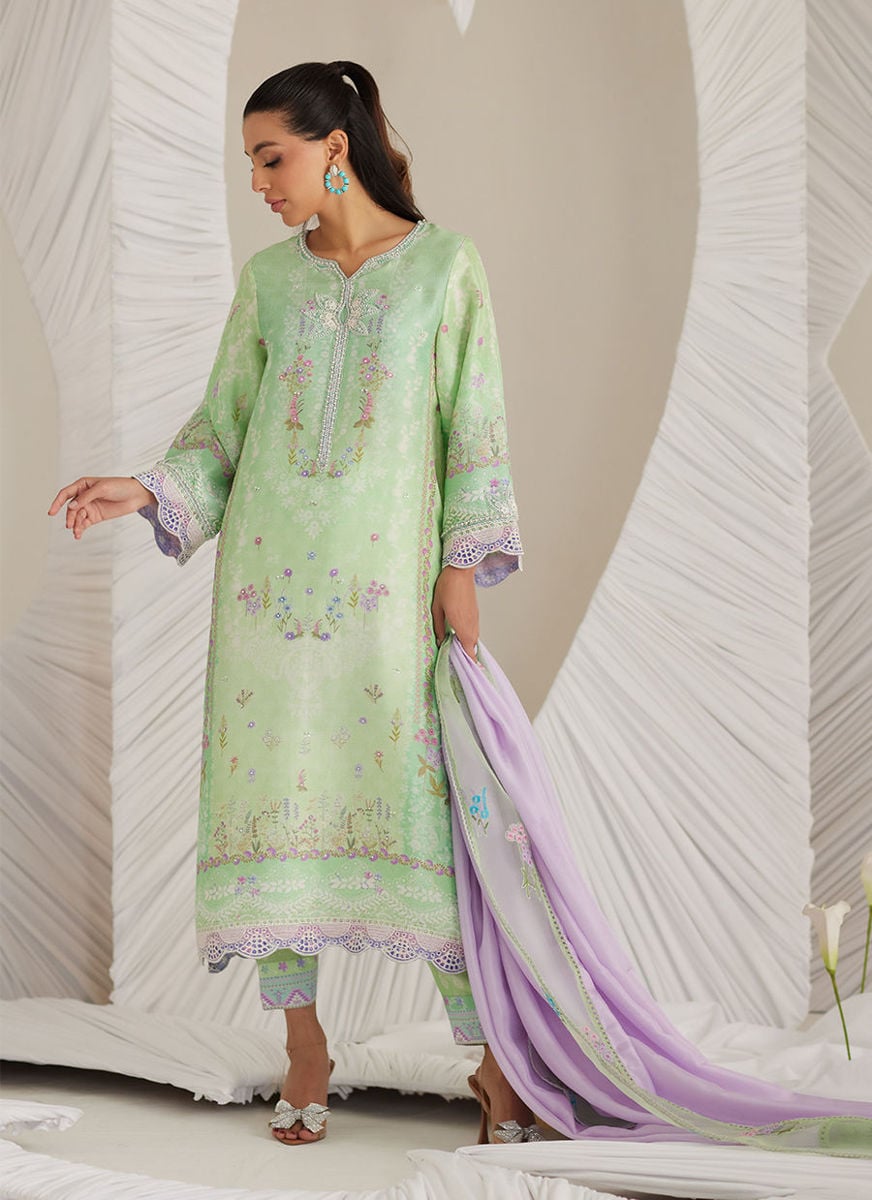 Felice Aqua Shirt And Dupatta