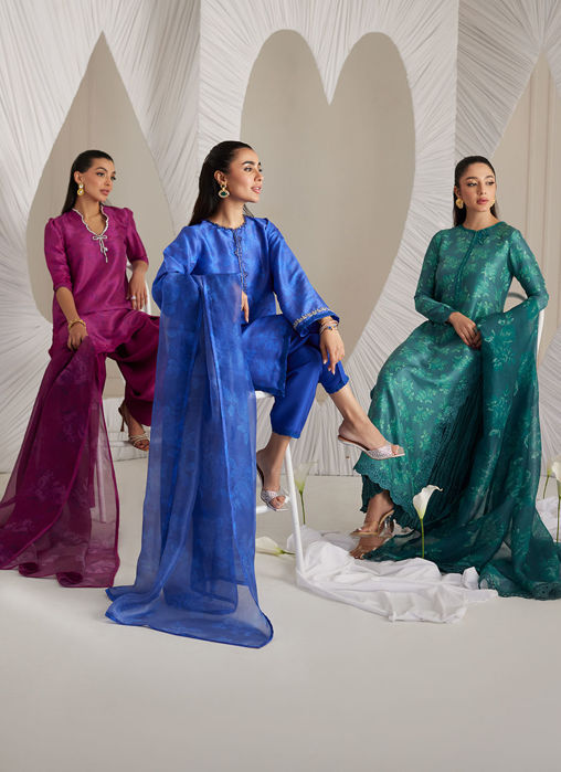 Electra Cobalt Shirt And Dupatta
