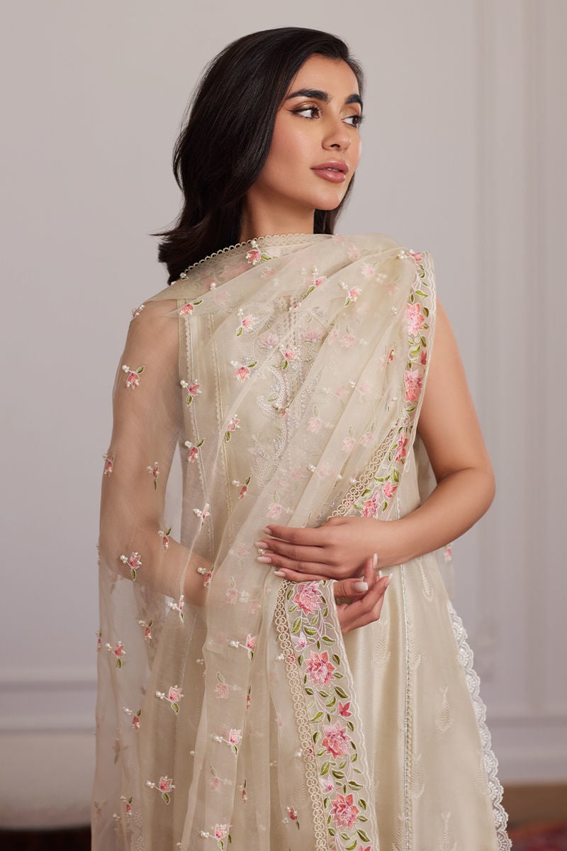 Everly Cream Shirt And Dupatta