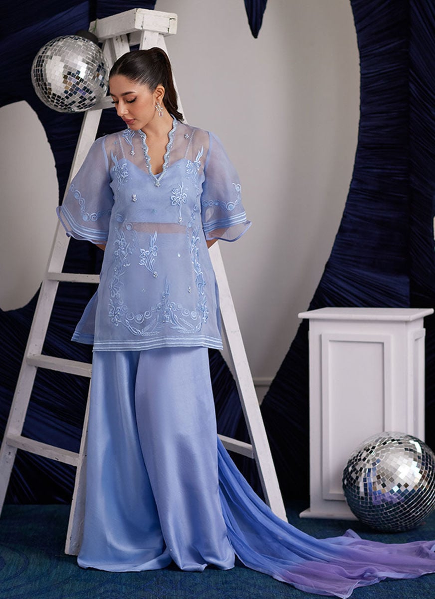 Cassie Periwinkle Shirt And Dupatta