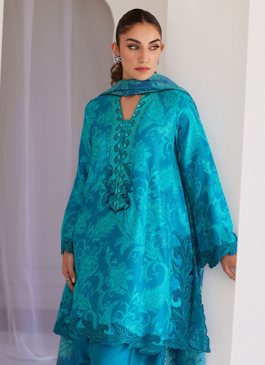 Luna Green Shirt And Dupatta