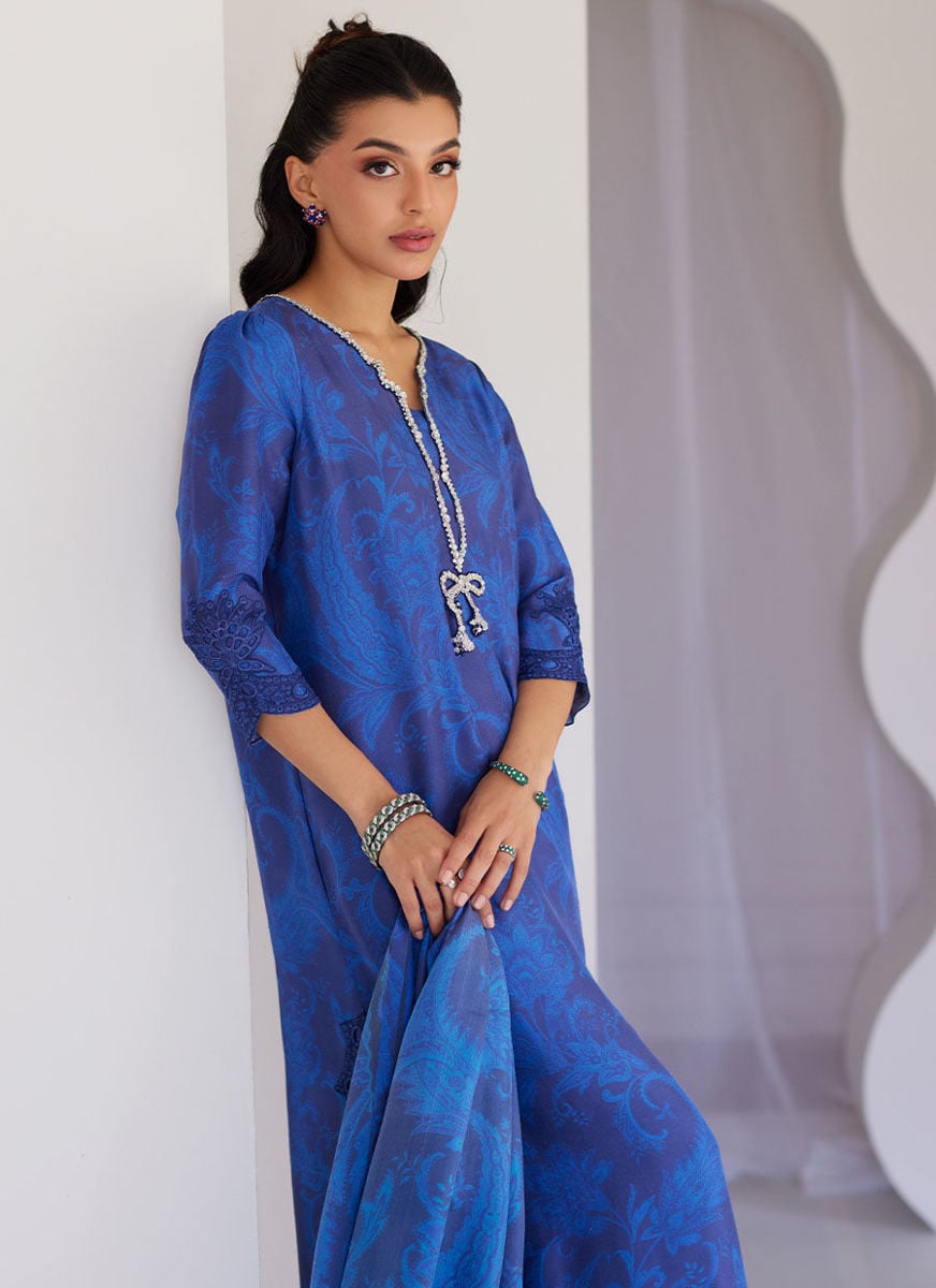 Azura Blue Shirt And Dupatta