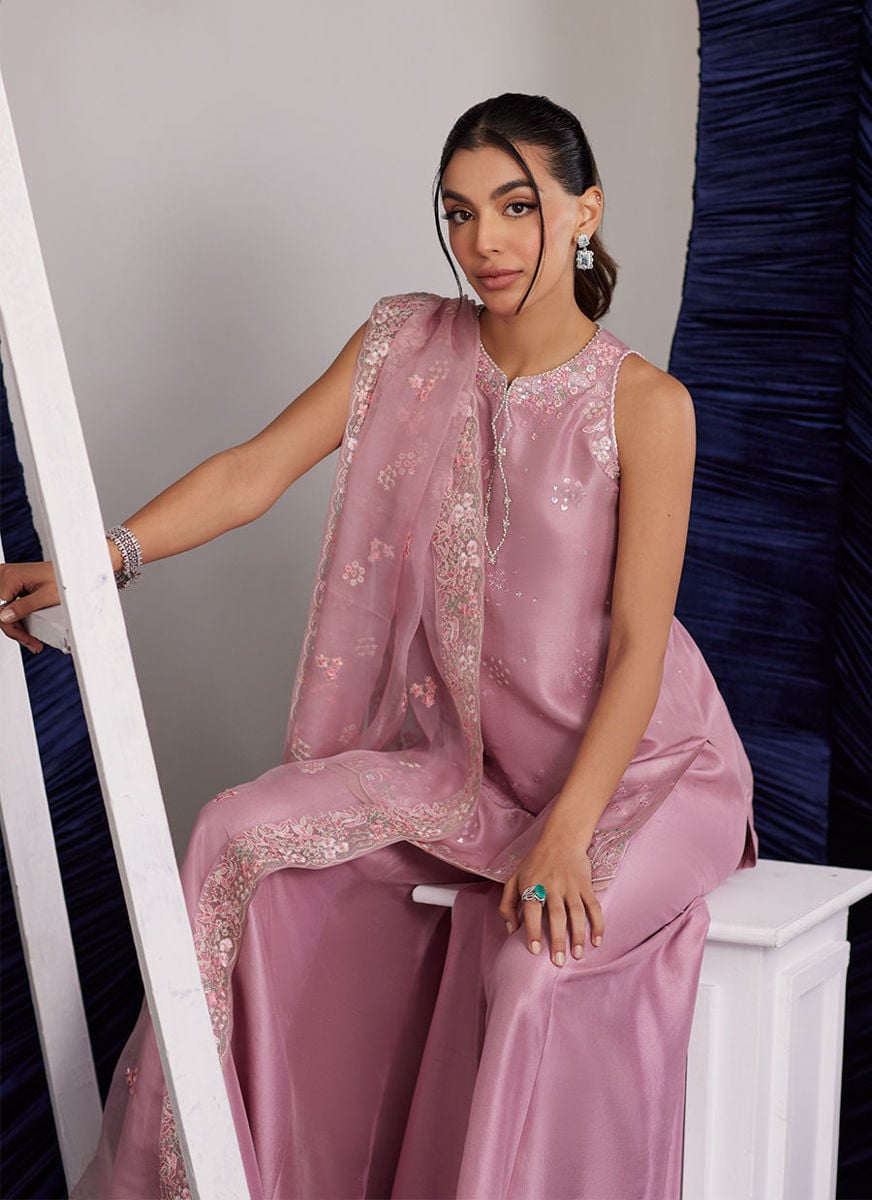 Demi Tea Rose Shirt Dupatta and Dhaka