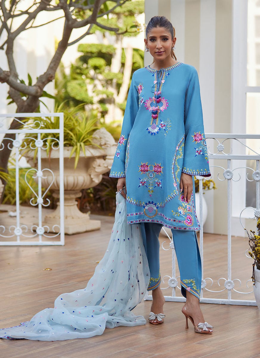 Nyssa Blue Shirt And Dupatta