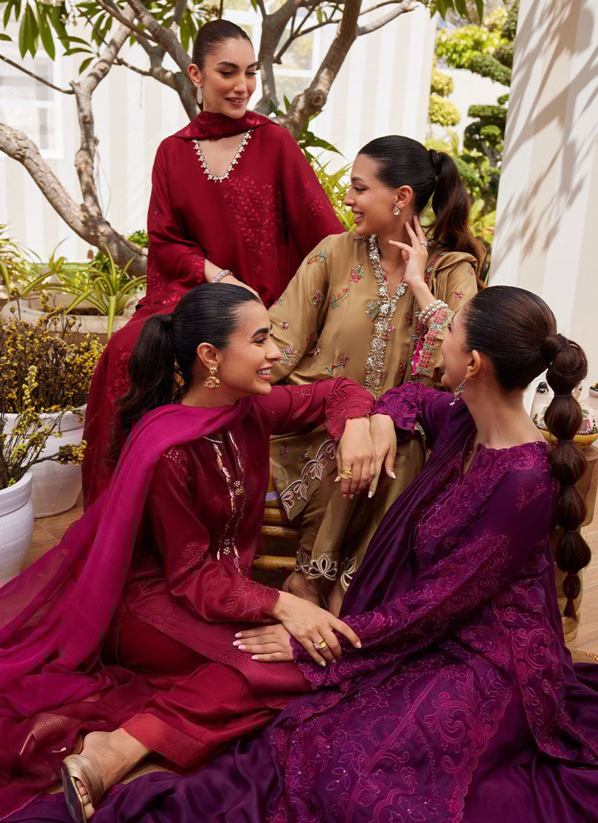 Sina Plum Shirt And Dupatta