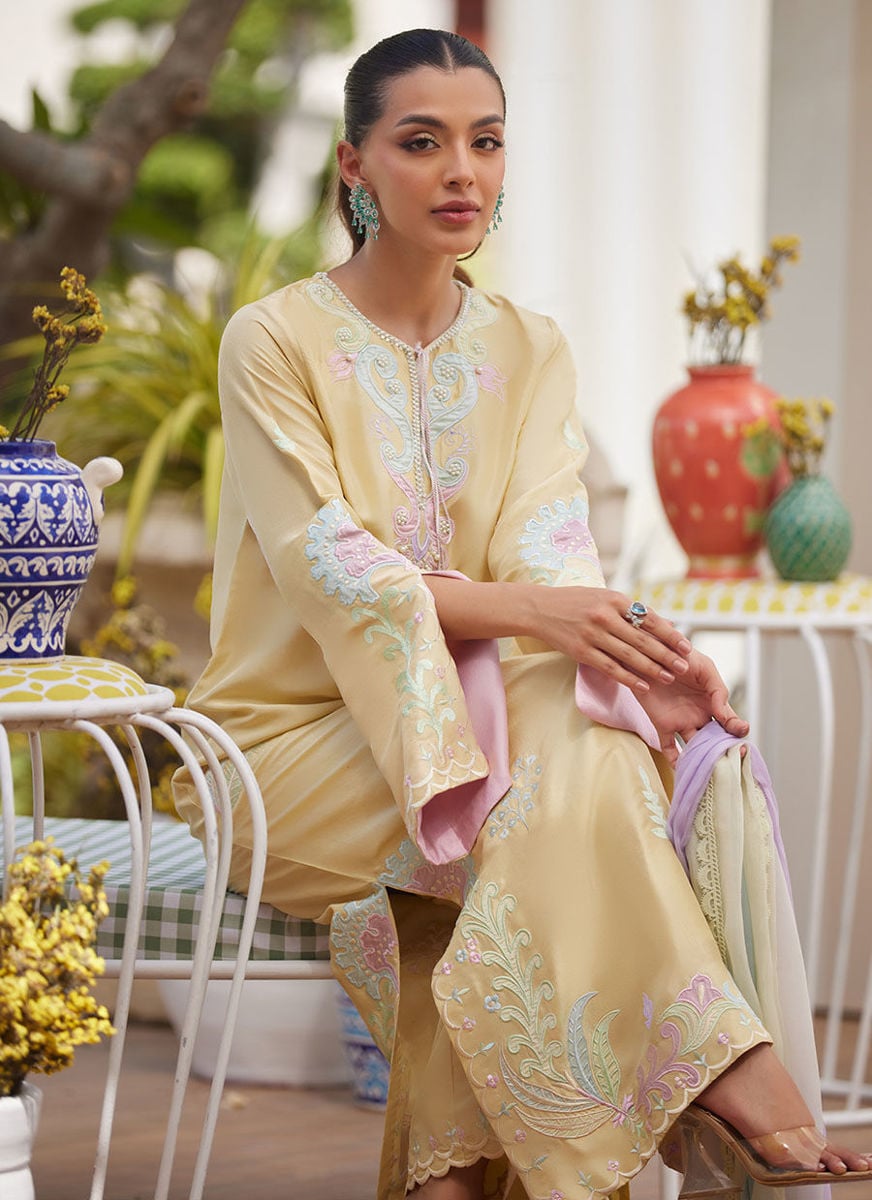 Vaya Lemon Shirt And Dupatta