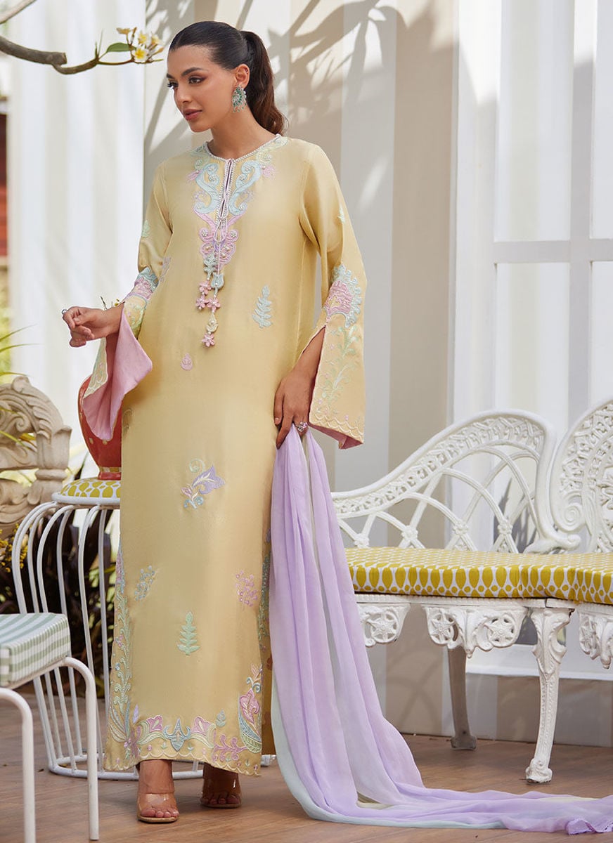 Vaya Lemon Shirt And Dupatta