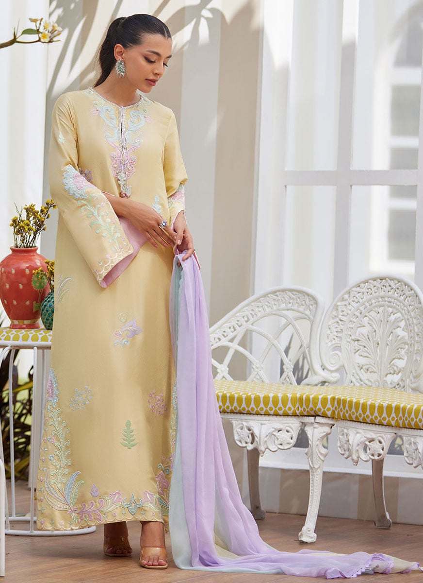 Vaya Lemon Shirt And Dupatta