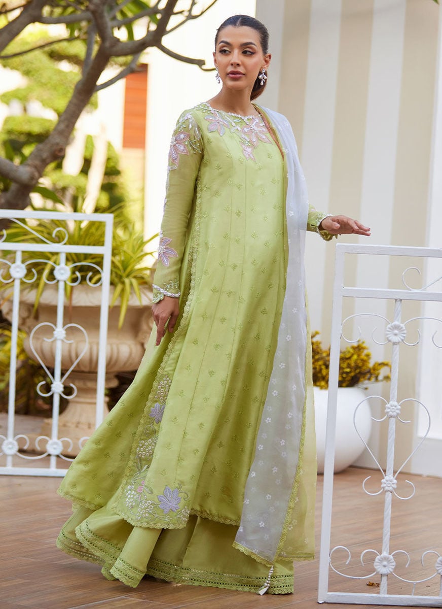 Talya Apple Green Kalidaar And Dupatta