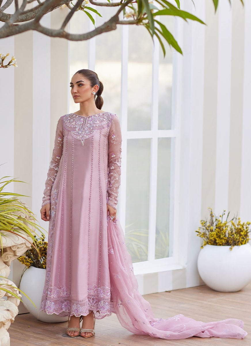 Karis Mauve Kalidaar And Dupatta