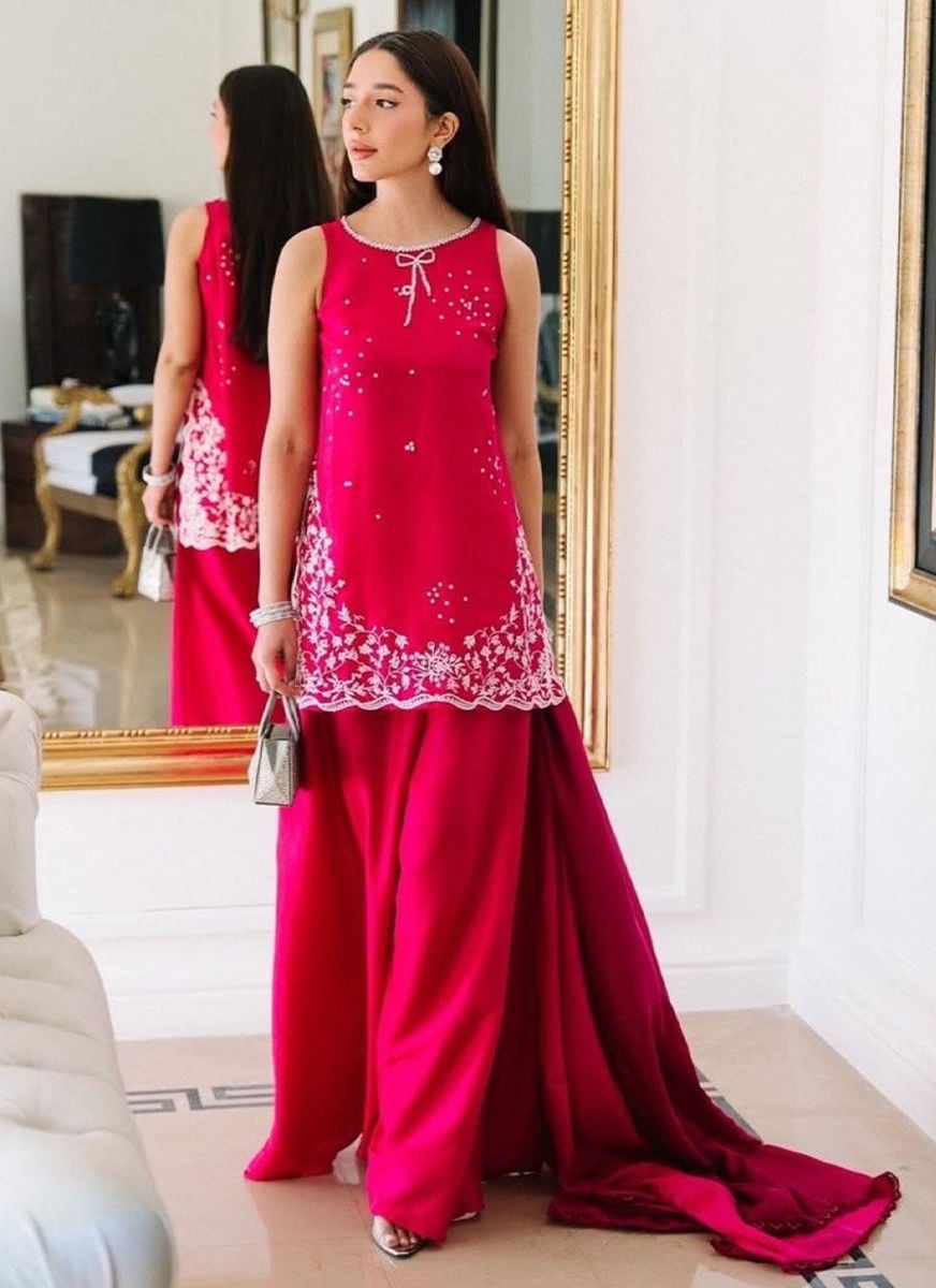 Izzy Hot Pink Shirt And Dupatta