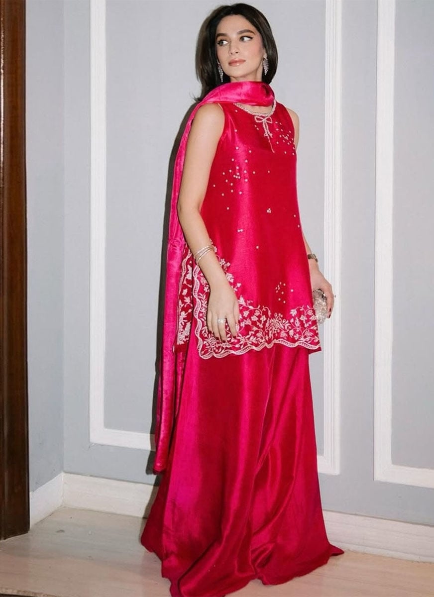 Izzy Hot Pink Shirt And Dupatta