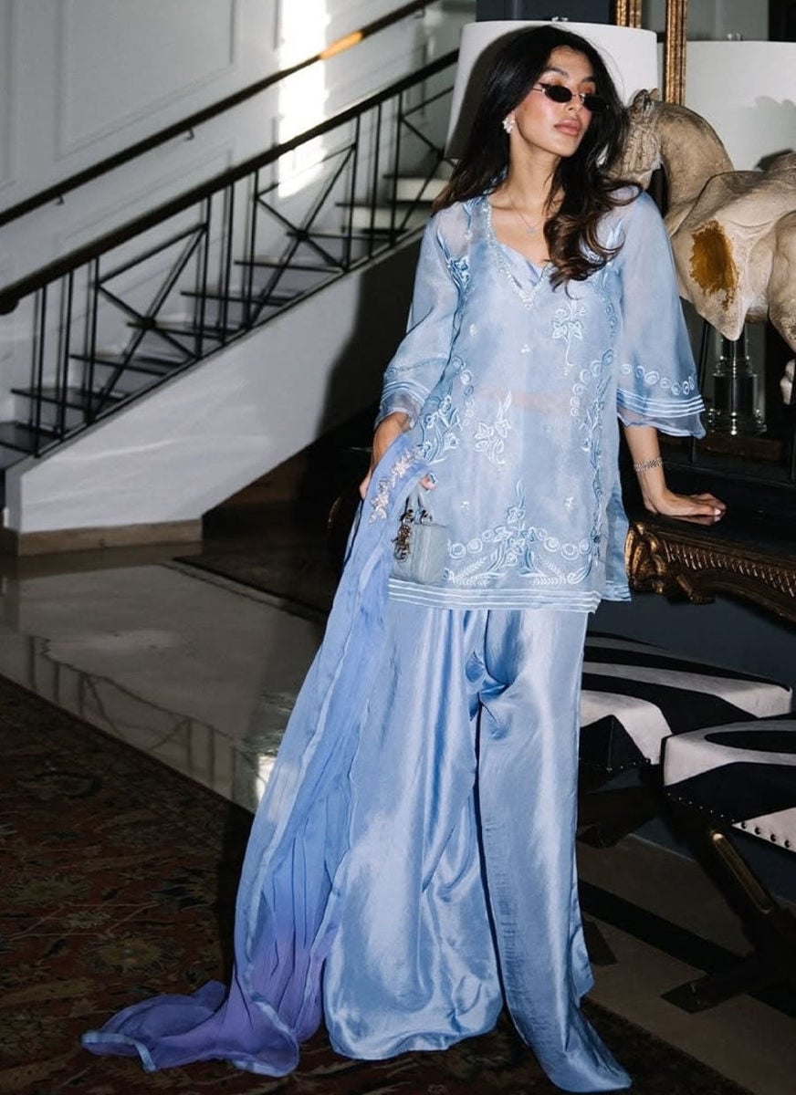 Cassie Periwinkle Shirt And Dupatta