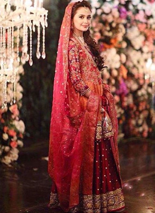 A Kalidaar Angarkha In Regal Shades Of Burnt Orange And Magenta Pink