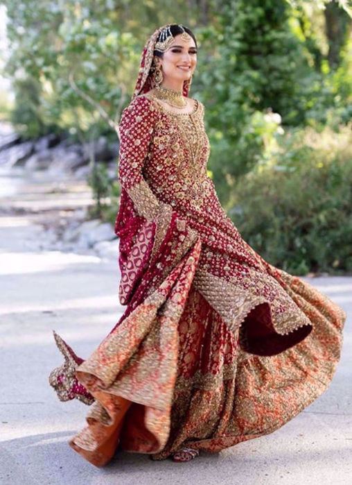 Picture of Saliha Ayub Gorgeous In A Traditional Scarlet Red Bridal