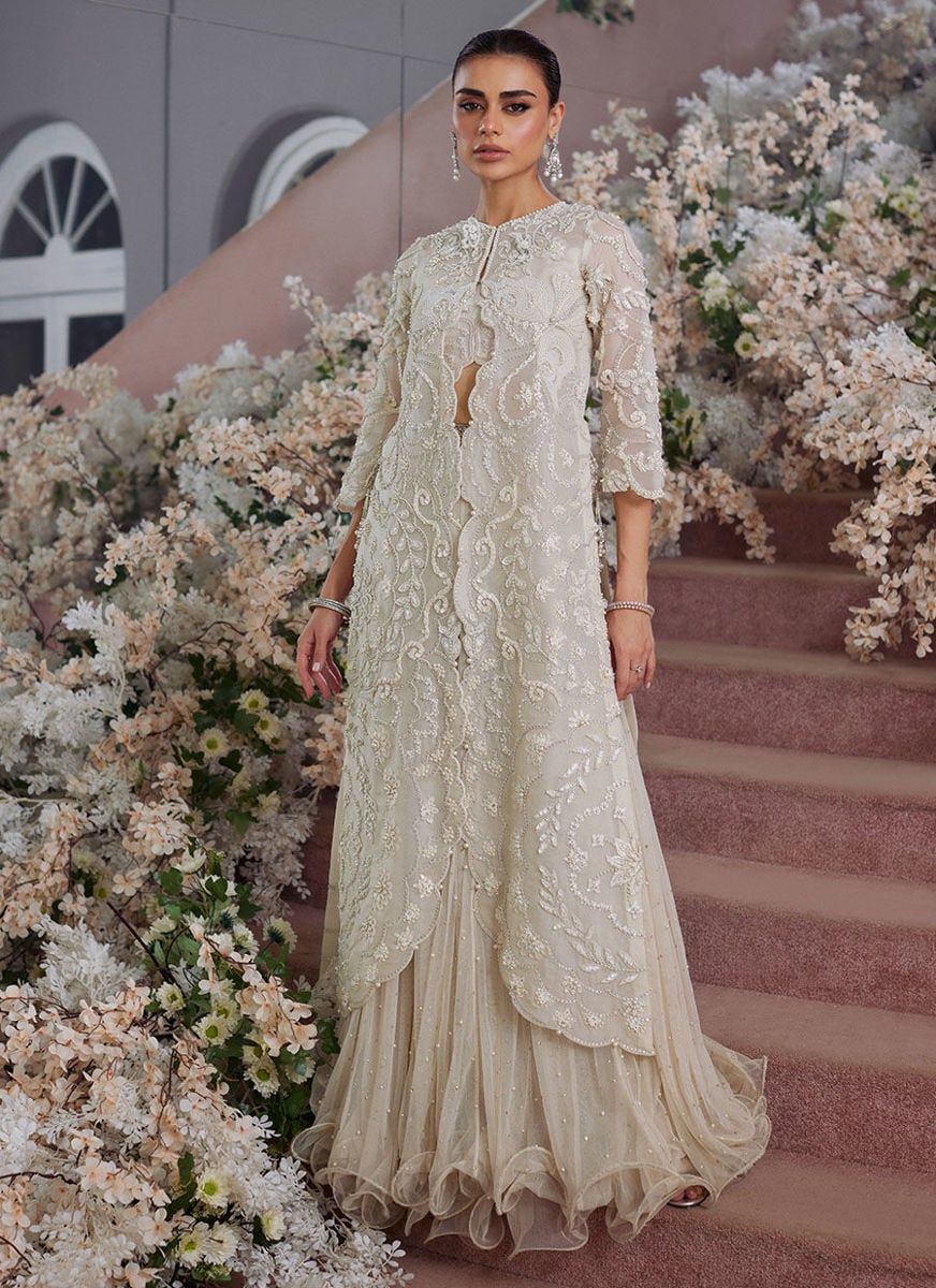 Vanika Ivory Organza Jacket
