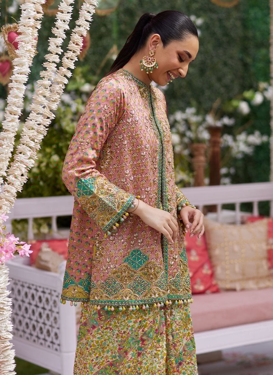 Shae Blockprinted Dhaka And Short Jacket