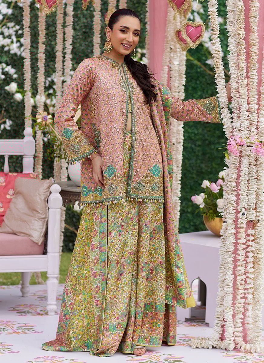 Shae Blockprinted Dhaka And Short Jacket